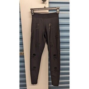 SOULCYCLE ULTRACOR Skull Heads Crossbones Gothic‎ Workout Yoga Leggings Pants XS